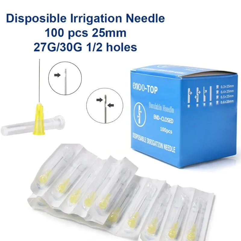 

5BOX 27G/30G Endodontics Irrigator Tips 100pcs Single Pack Irrigation Needles 25MM Disposable Root Canal Cleaning Dentistry