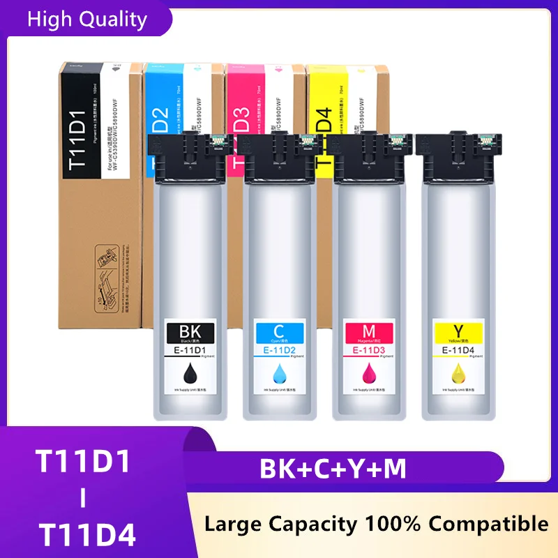 

Compatible with EPSON T11D1 T11D2 T11D3 T11D4 ink bags for EPSON WF-C5390DW C5890DWF printers