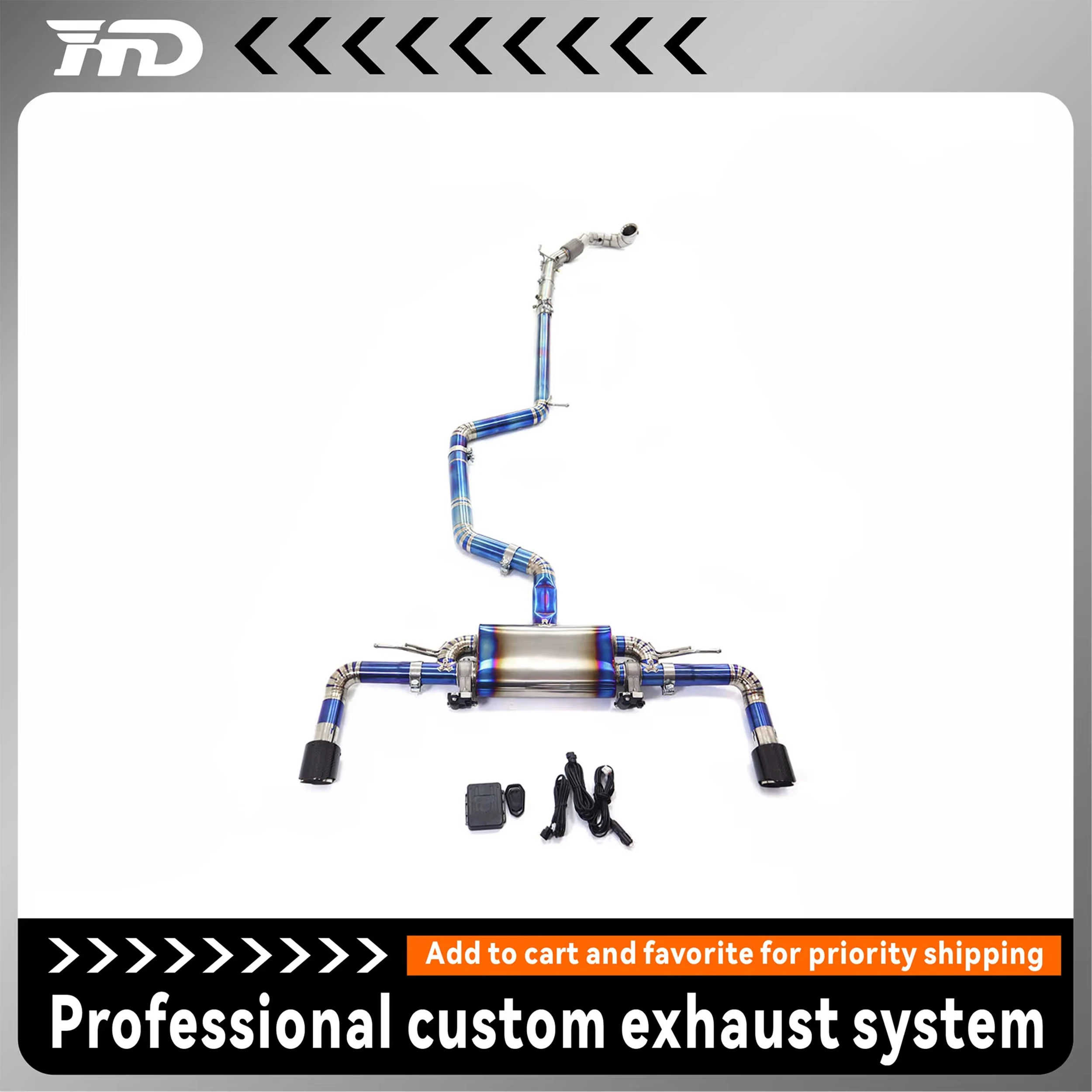 

HMD titanium alloy Exhaust System For Volkswagen Golf GTI MK8 Exhaust full set Catback Valve Exhaust System