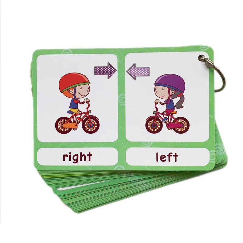 The 100 Groups Opposites Flashcards English Vocabulary Cards Kids Montessori Learning Educational Toys For Children Memory Game view 6