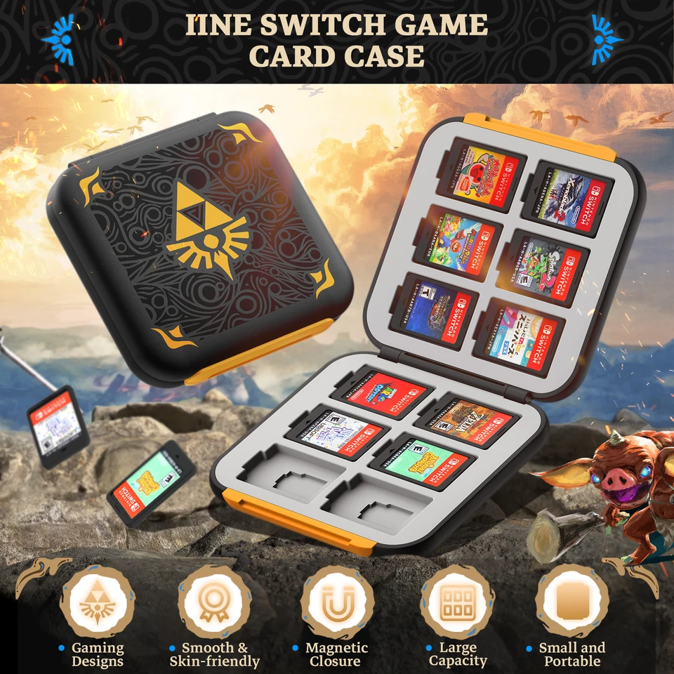 Iineカセットケース,Nintendo Switchと互換性のある12枚のカードケース