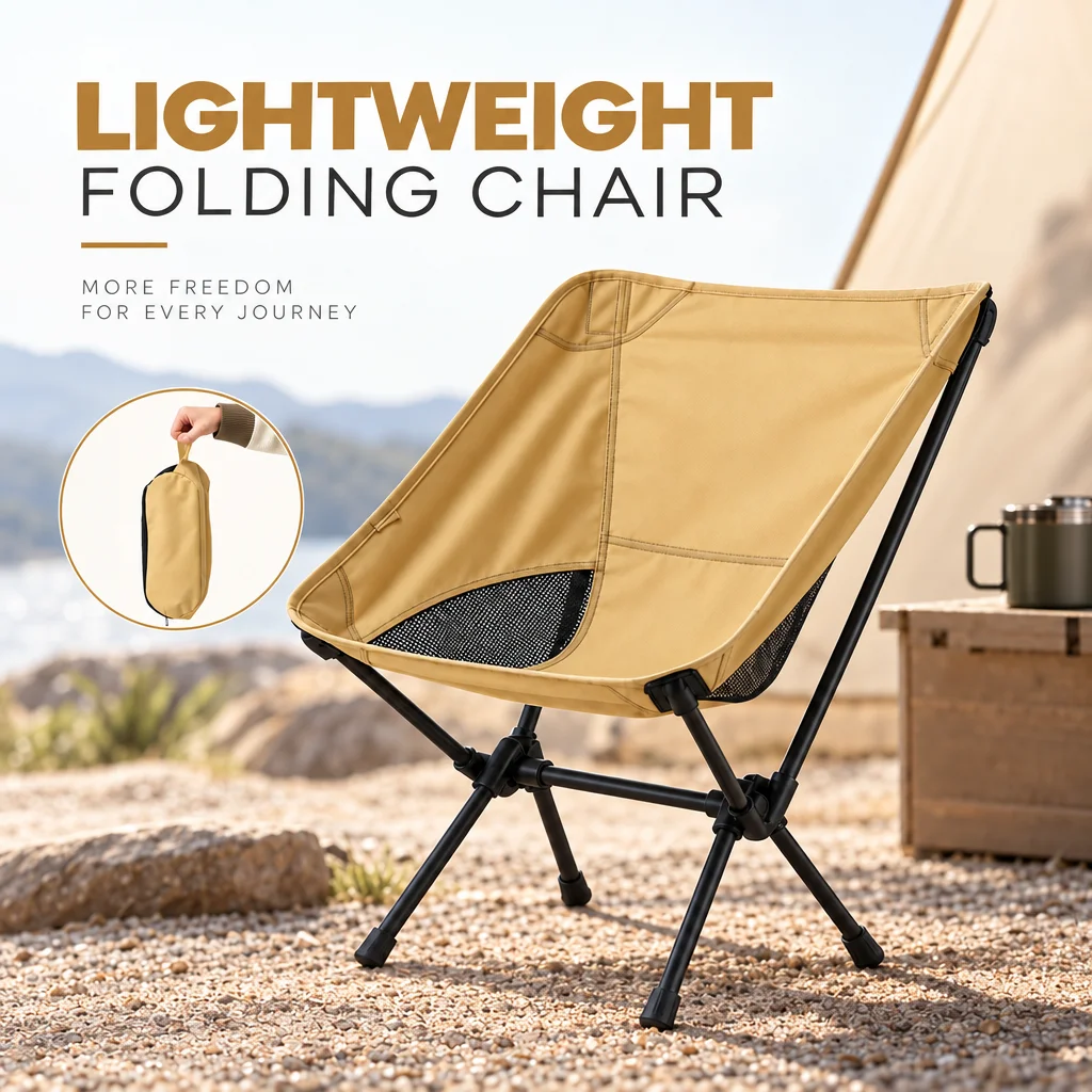 Foldable Camping Chairs Set Lightweight Folding Chair Ultralight Backpacking Moon Chairs for Garden Picnic Beach Fishing