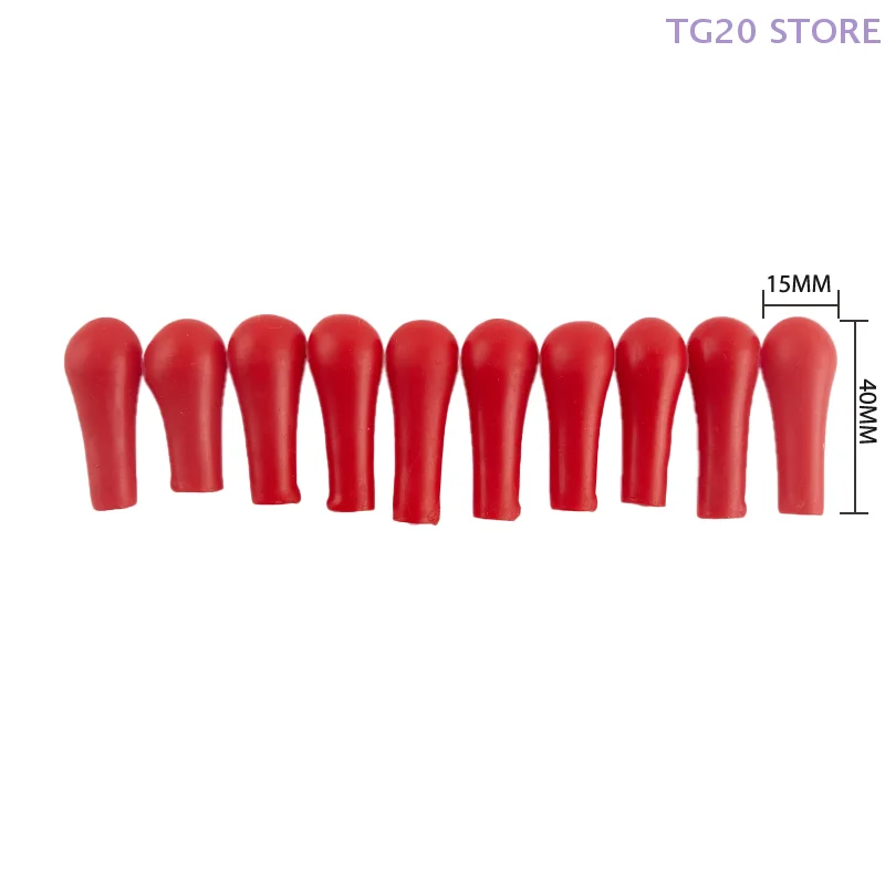 10 Buah Tutup Karet Pipet Botol Tetes Kepala Bola Karet Merah Perlengkapan Laboratorium