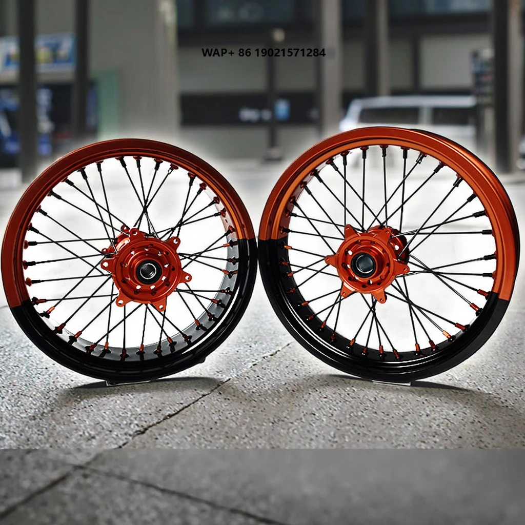 

Factory Customized 17x3.5-17x5.0 Supermoto Black CNC Wheels Rims New Condition for SX SX-FXC-F XC XCW 2003-2025 & CRF Models