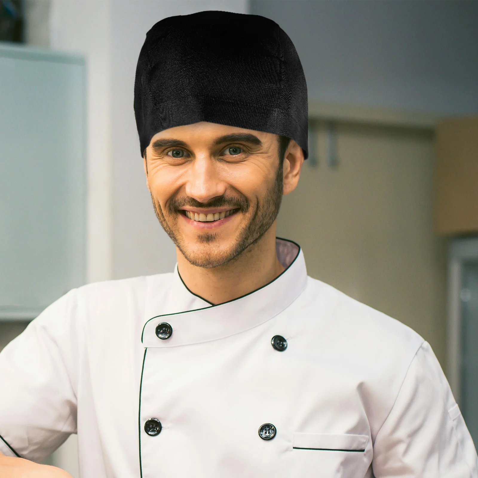 Chapeau de chef noir, ruban de crâne de restauration, Turban en toile réglable pour la cuisine professionnelle, utilisation quotidienne, Turban de Pirate