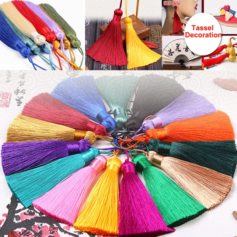 5/10pcs 8CM Polyester Silk Tassel Fringe Brush Tassels Trim for Craft DIY Jewelry Findings Home Decor Sewing Curtain Accessories