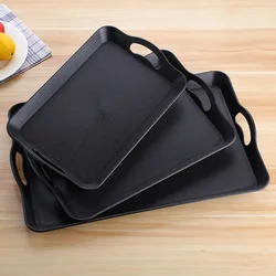 Restaurant Plastic Serving Tray Home Tea Fruit Dessert Tray Anti-Slip Resistant Food Cooking Storage Tray Kitchen Organizer