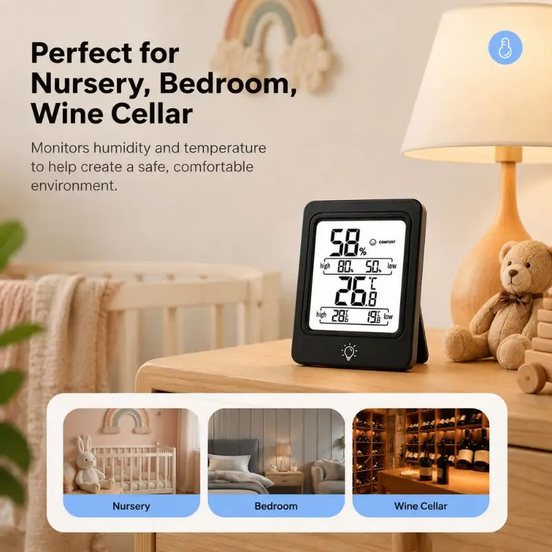 Digital Thermohygrometer High-precision magnetic Indoor Baby Room Temperature and Humidity Meter