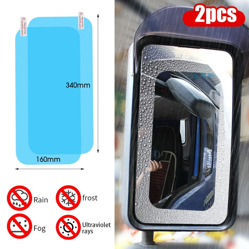 1/2Pcs For All Sizes Car Truck Rearview Mirror Rain-proof Film Waterproof Anti-fog Mirror Stickers Car Window Rain Protector