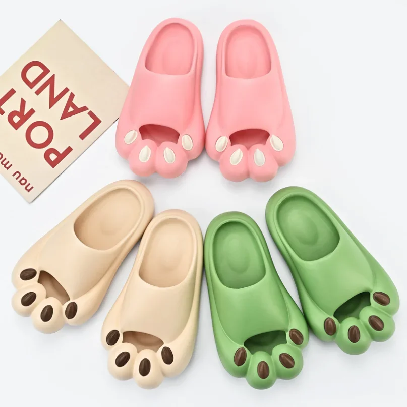 Cloud Slipper Woman Cat Bear Paw Claw rubber Home Sandals Men Flip Flops Sandals Beach Non Slip Cartoon House Shoes Female Male