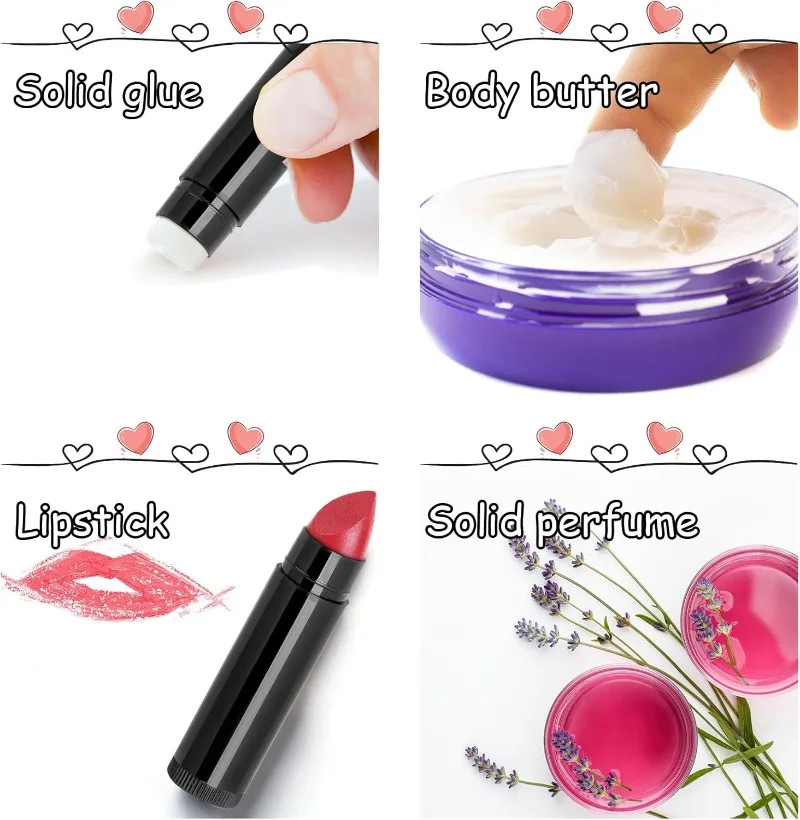 30 stuks lege lippenstiftbuizen, herbruikbare plastic containers navulbaar met dop voor doe-het-zelf lippenbalsem (zwart, 5 g)