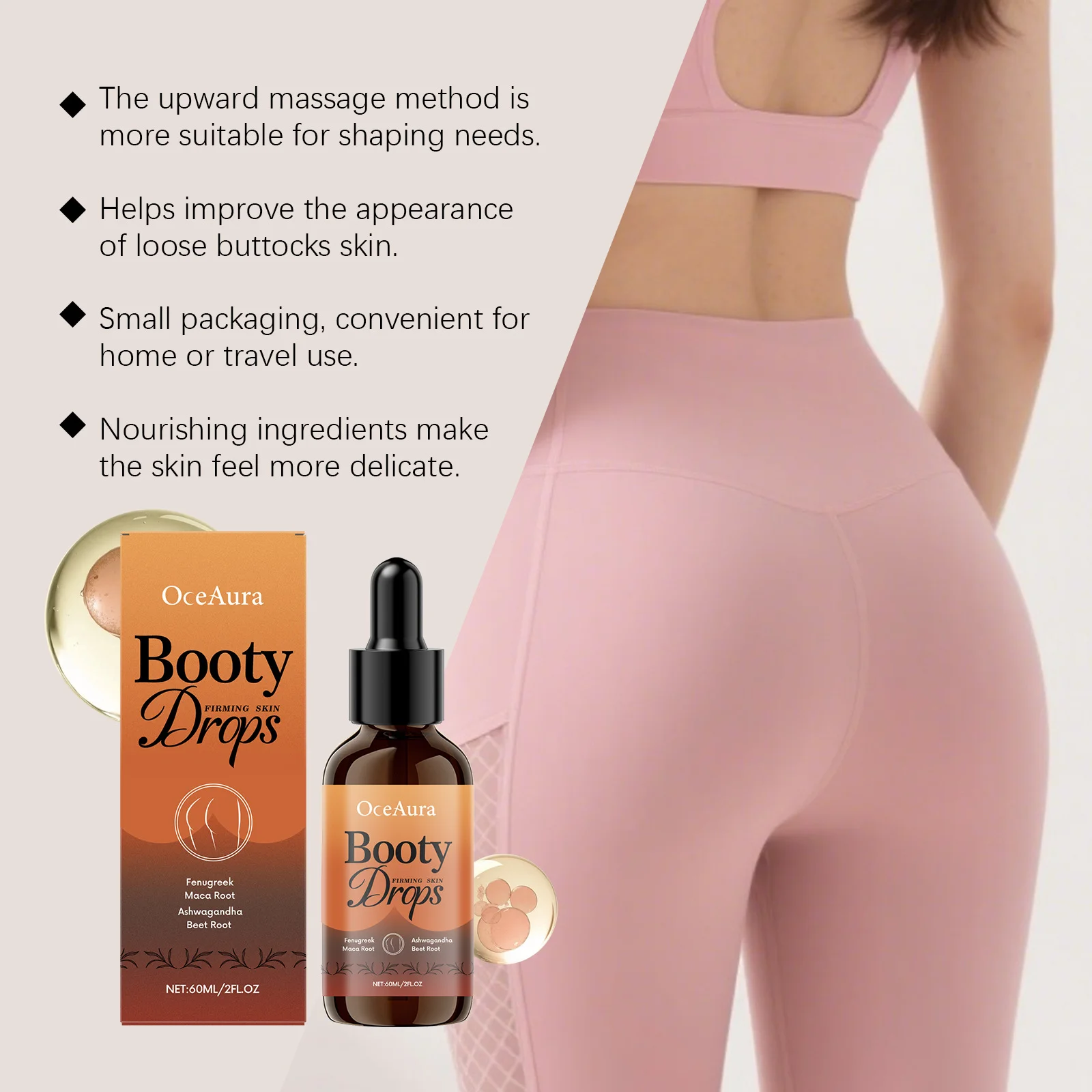 Buttock Enlargement Oil Butt Lifting Firming Plumping Shaping Tighten Growth Nourishing Sexy Body Buttock Enhancer Massage Oil