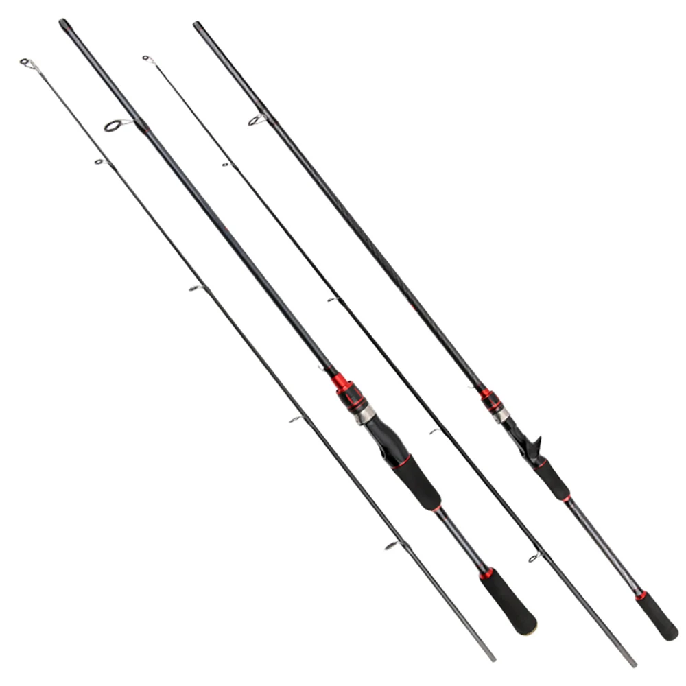 1.8m/1.65m Carbon Casting Spinning Stream ML Fishing Rods Big Guide Baitcasting Travel 5g-25g Lure Rod 2 Section Soft Solid Tip