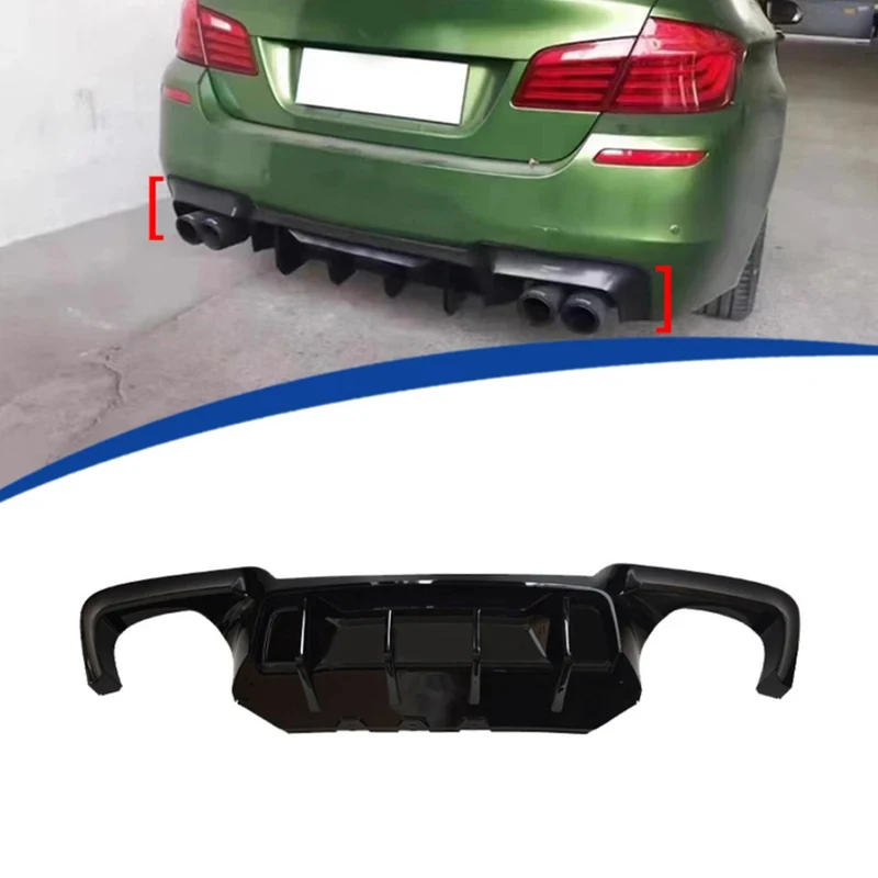 

glossy black Car Rear Bumper Diffuser For BMW 5 Series M5 F10 F18 2010-2016 Bright Black Rear Splitters Spoiler black Back lip