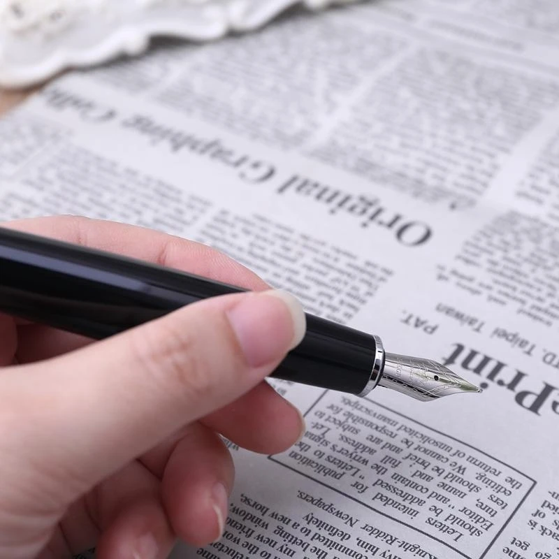 

R1WD Новый Jinhao 159 Black and Silver для M Nib Fountain Pen Толст