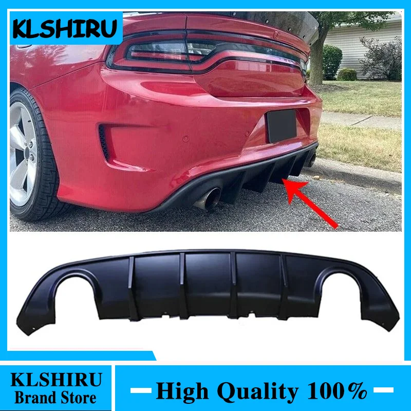 For 2015-2019 Dodge Charger SRT Scat Pack OE Rear Bumper Diffuser Lip Carbon Fiber Black Car Accessories