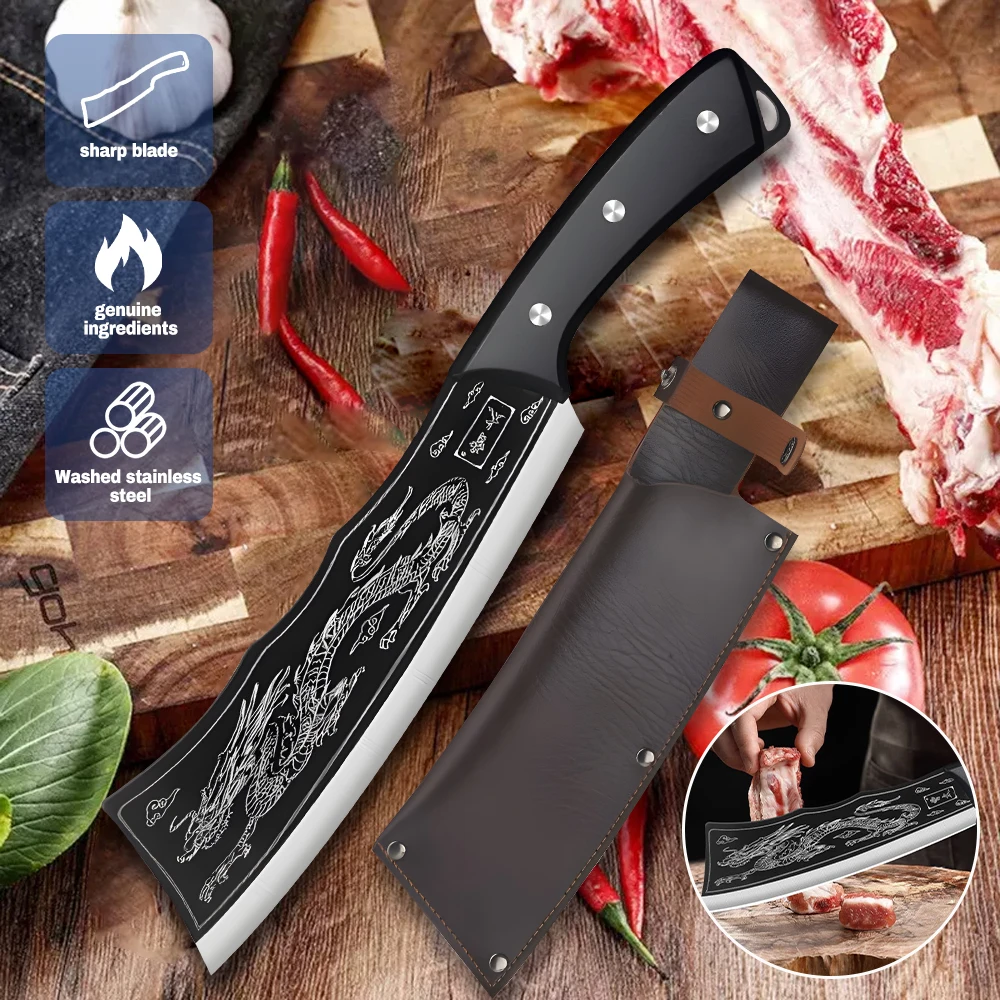 MDHAND-cuchillo de cocina súper afilado de acero inoxidable 3CR13, cuchillo para deshuesar forjado para cocina, carne, fruta, cocina, accesorios para cuchillos de Chef