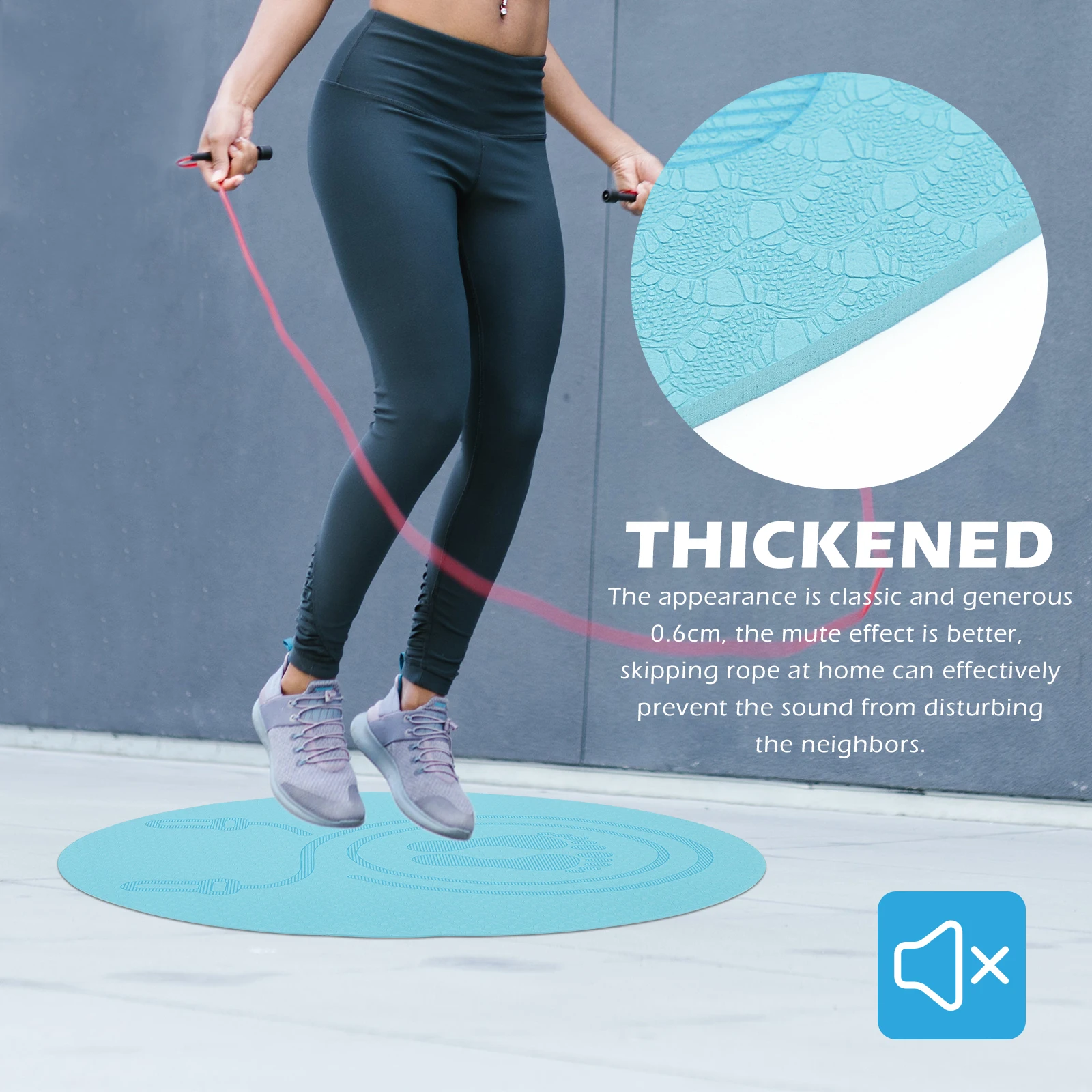 1 قطعة المضادة للانزلاق الانتقال حبل حصيرة قسط Tpe عازلة للصوت اللياقة البدنية وسادة الأرضية لليوجا بيلاتيس داخلي ممارسة للصدمات تجريب حصيرة