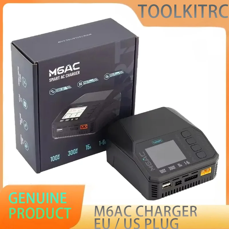 

Toolkitrc M6AC 300W 15A 1S-16S Multi functional Intelligent Balanced Charger RC Model Aircraft