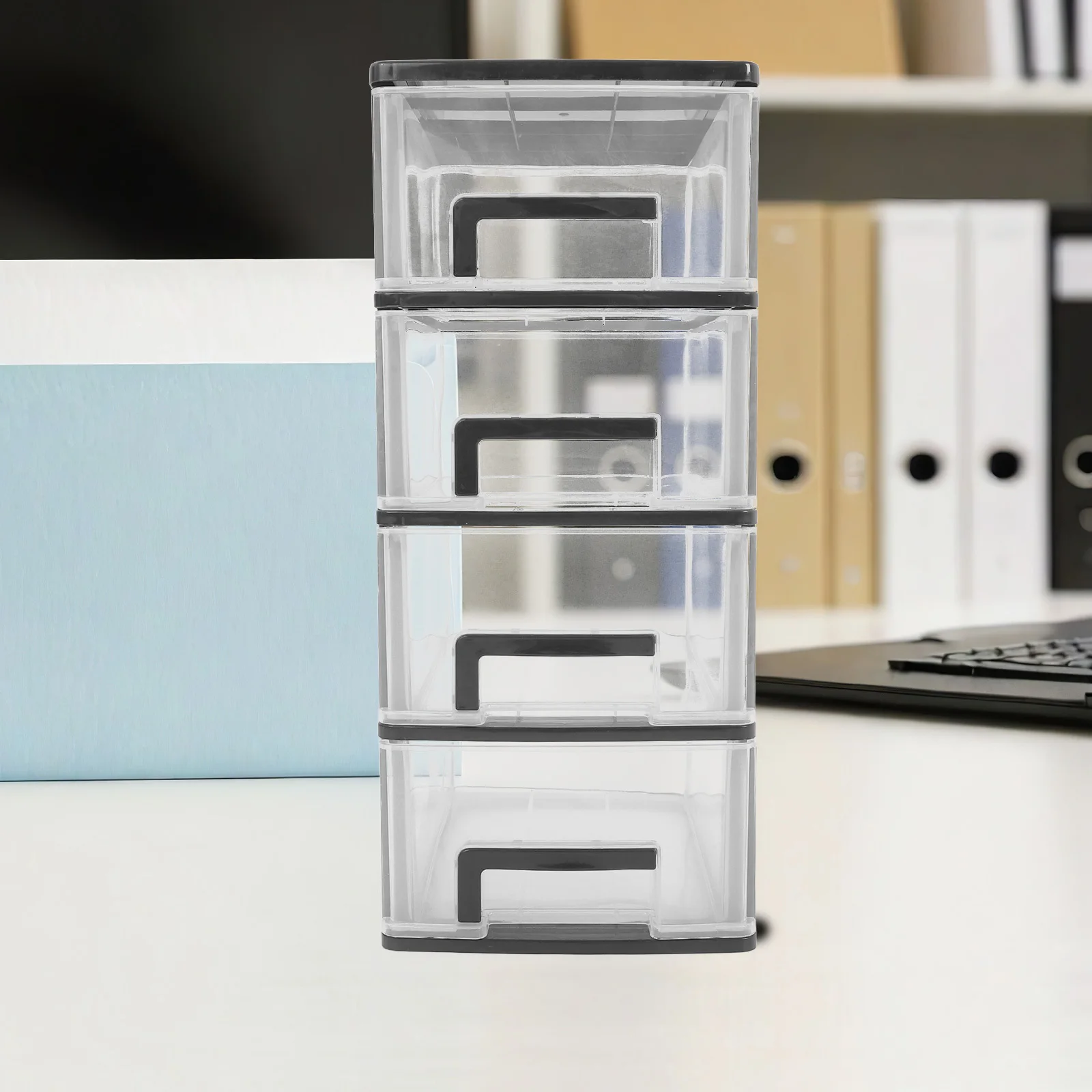 

Drawer Type Storage Box Plastic Organizer Transparent White Black Desktop Sundries Holder Drawer Closet For Office