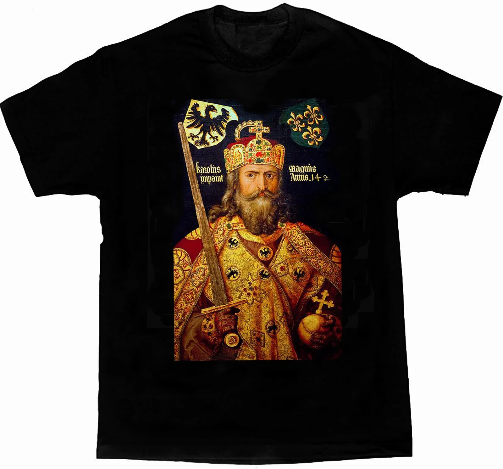 Carolus Magnus Emperor Karl The Great. Charles I Portrait T-Shirt. Summer Cotton O-Neck Short Sleeve Mens T Shirt New S-3XL
