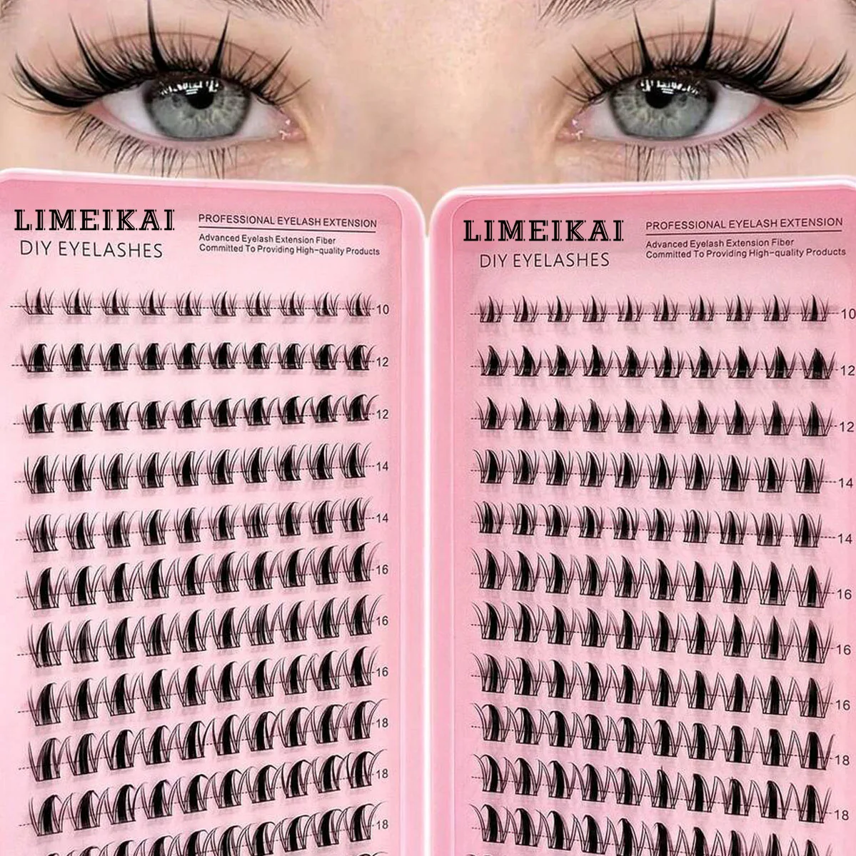240 Cartoon1 Box of Cluster Shaped False Eyelashes, Wet cartoon Style Natural Cluster Connected Eyelashes, Novice Pointed Curle