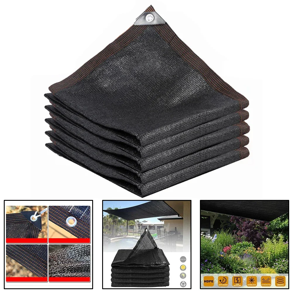 Black Sunshade Net Sunshade Cloth Mesh Tarp W/ Grommets For  Swimming Pool Balcony Garden Netting Plant Greenhouse 2*6 Meters