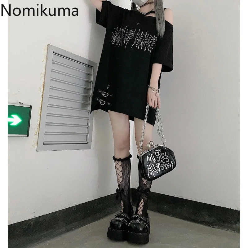 Oversized Tops Harajuku Tshirts Summer Y2k Off Shoulder Japanese T Shirt Women