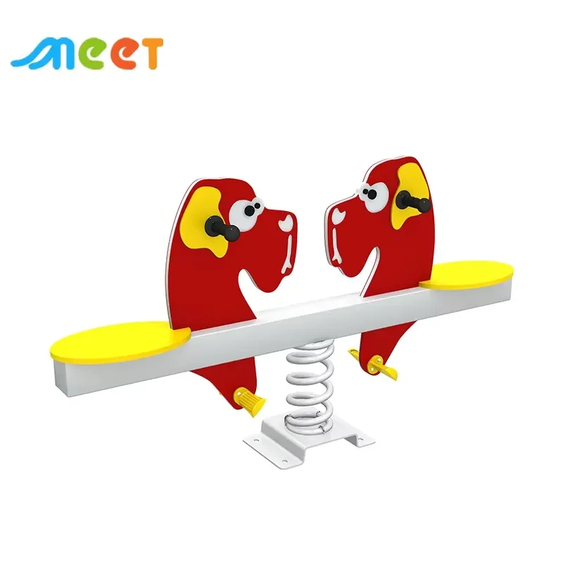 for MT-QQB035 Kids PE Board Seesaw Double Spring Rider Outdoor Playground Equipment Kindergarten Play Set