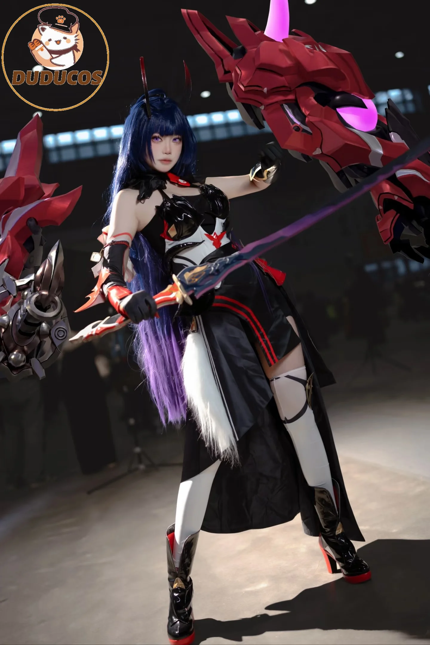 

DUDUSR Raiden Mei Косплей Костюм Парик Игра Honkai Impact 3: Raiden Mei Herrscher of Thunder Косплей Сценический Костюм на Хэллоуин