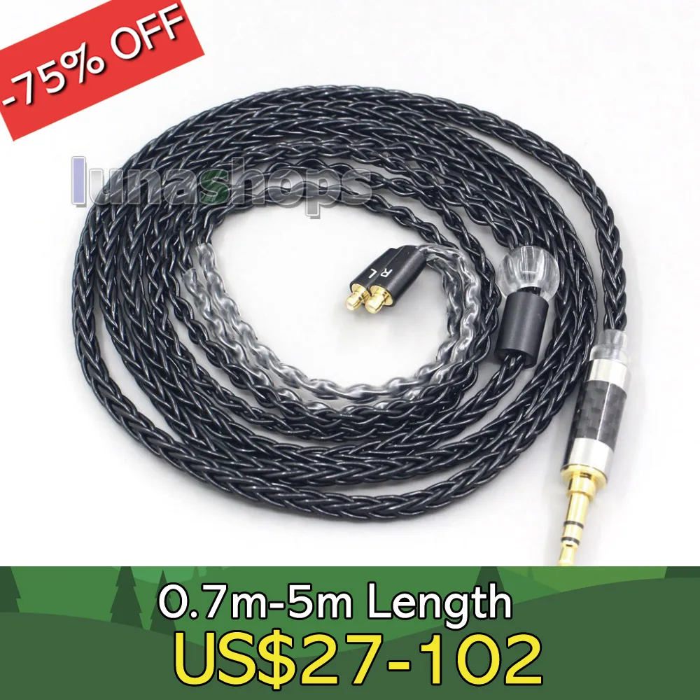 

2.5mm 4.4mm XLR 8 Core Silver Plated Black Earphone Cable For Acoustune HS 1695Ti 1655CU 1695Ti 1670SS LN007019