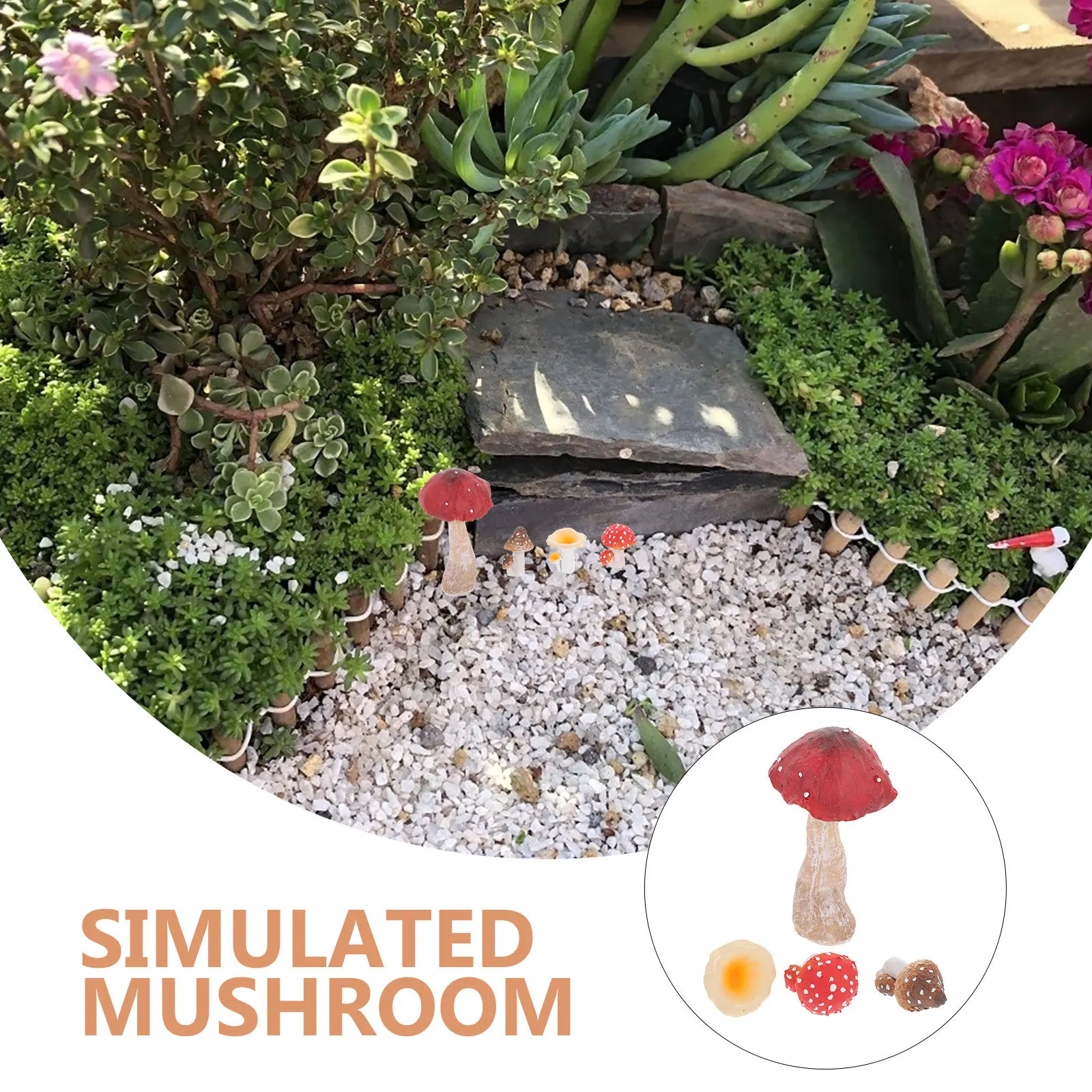 

4Pcs Resin Small Mushroom Sculptures Miniature Garden Bonsai Decor Micro Landscape Mushroom Statues Mushrooms Decor