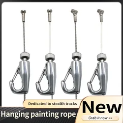 4kit Stainless Steel Wire T-shaped Nylon Snake Ropes Cable Sling With Adjustable Hook Light Photo Lifting Suspension Accessories