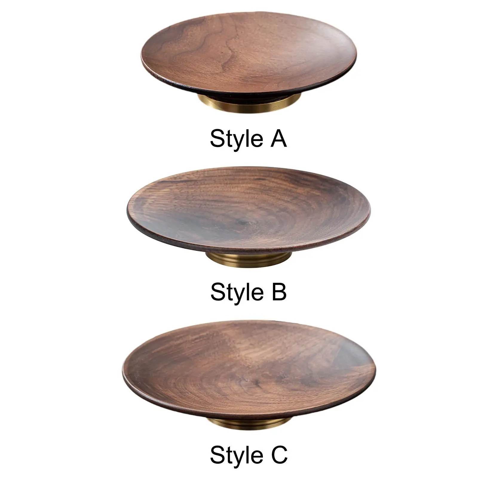 Round Serving Tray Wood Dry Fruit Plate Multifunctional Table Snack Tray Pastry Tray for Kitchen Office Restaurant Home