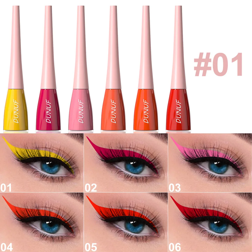 6 Colors Gift Set Smudge Resistant Dazzling Eyeliner Waterproof and Makeup Holding