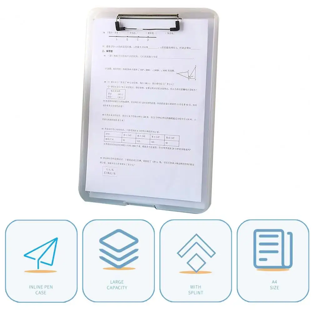 Presse-papiers pliable en polypropylène étanche avec compartiments de rangement pour infirmières, presse-papiers étanche pour étudiants en soins infirmiers
