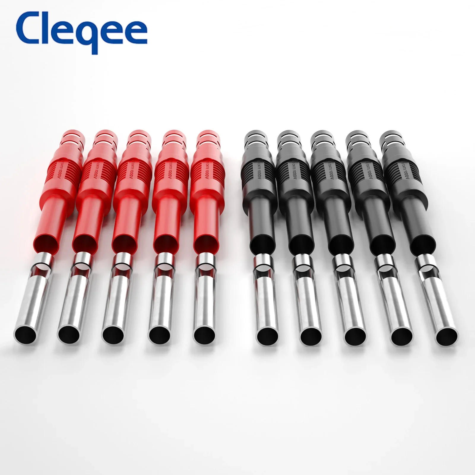 Cleqee 10PCS 32A 4mm Banana Female Socket Welded Connector High Current for Multimeter Test Leads DIY Electrical Adapter