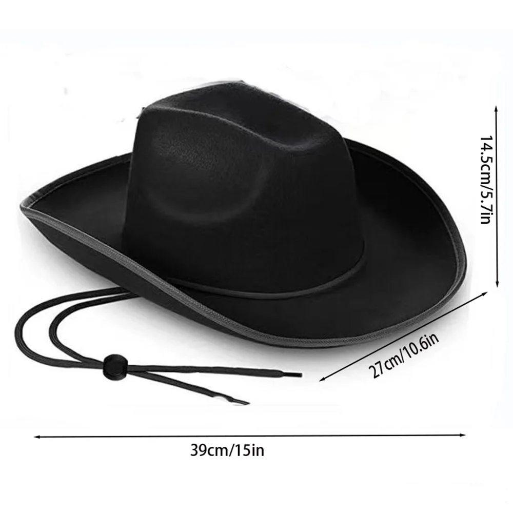 PESENAR ชุดเครื่องประดับผู้ชายสไตล์ตะวันตก: หมวกยีนส์+ผ้าพันคอสี่เหลี่ยมสีแดง+เข็มกลัดรูปนกอินทรี