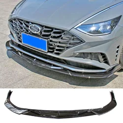 Front Splitter for Hyundai Sonata 10th 2019-2024 Carbon Surface Bumper Skirt Body Kit Lip Spoiler