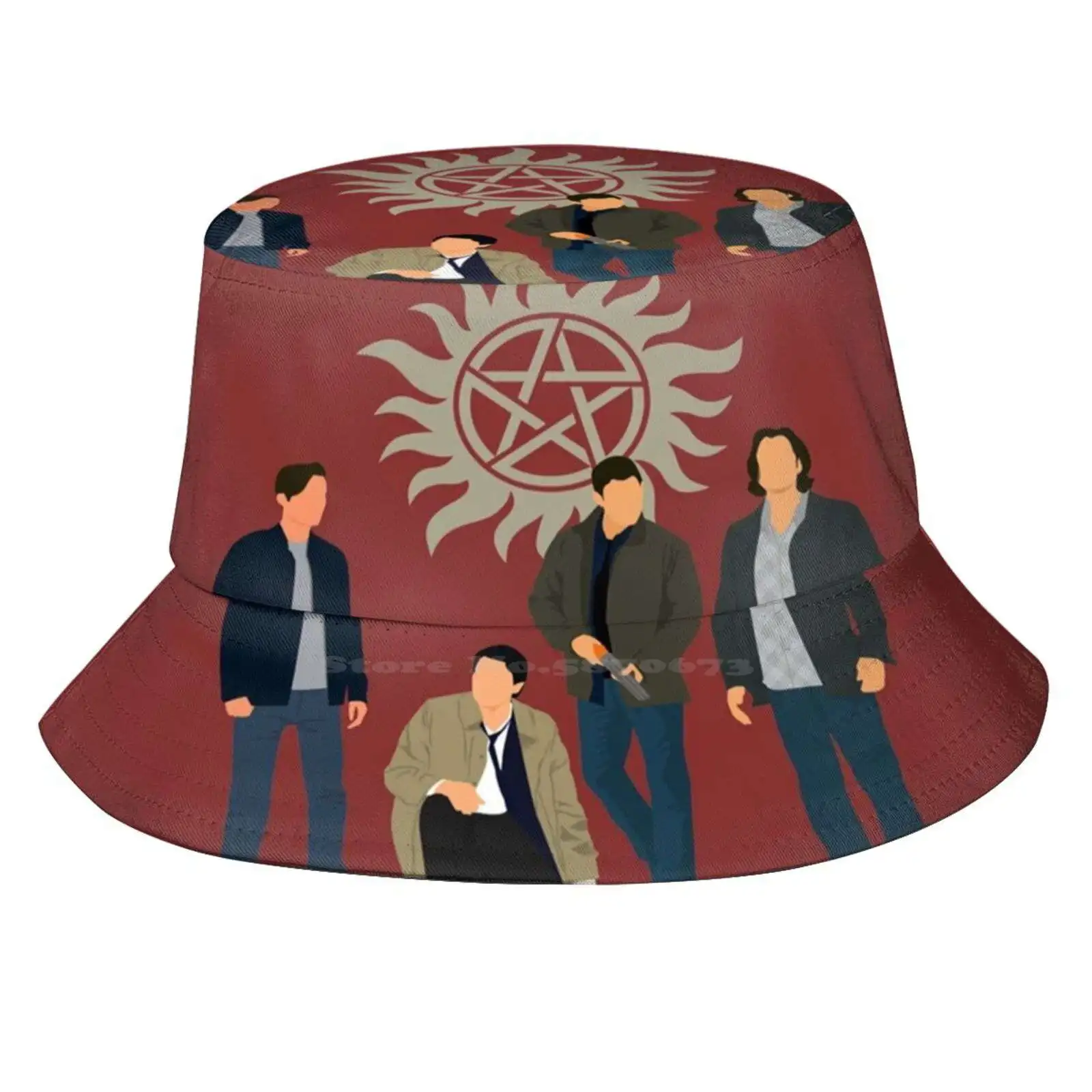 Supernatural Team Free Will 2.0 Sam Cas Jack Dean Winchesters Sun Cap Fisherman Hat Bucket Hats Jack Supernatural Team Free