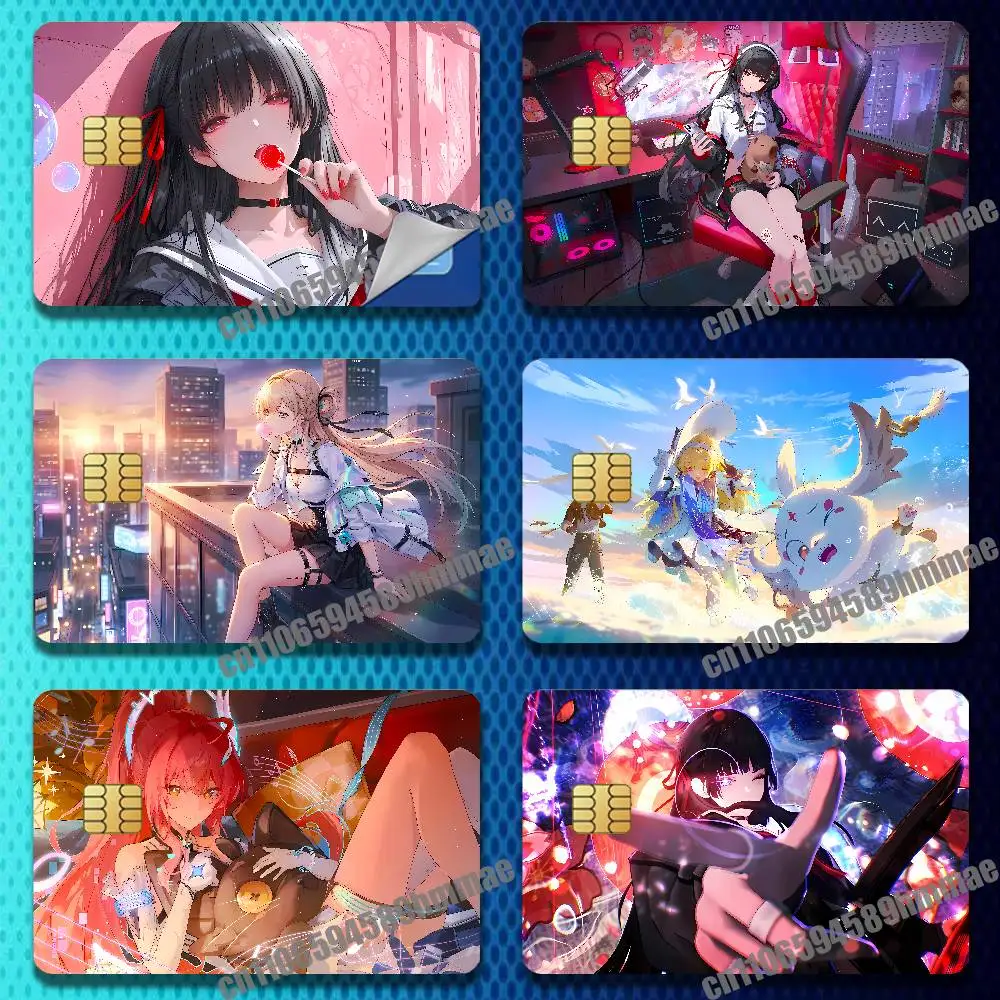 

For W-Wuthering Waves Chisa Zani Sticker Paper Skin ID Bank Credit Film Self-adhesive Card Cover Decoration