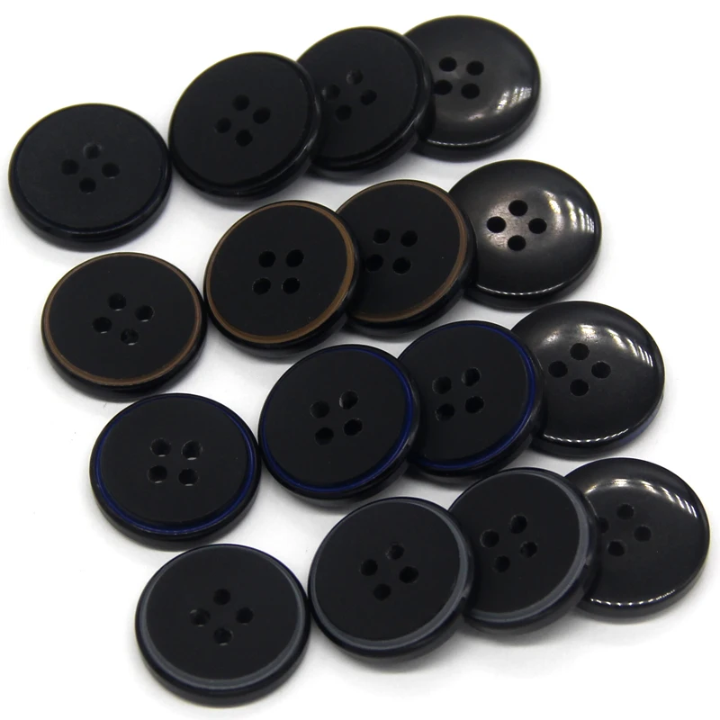 HENGC 15/20mm Round Matte Black Resin Coat Buttons For Clothes Retro Man Suit Jacket Cardigan Needlework DIY Crafts Wholesale