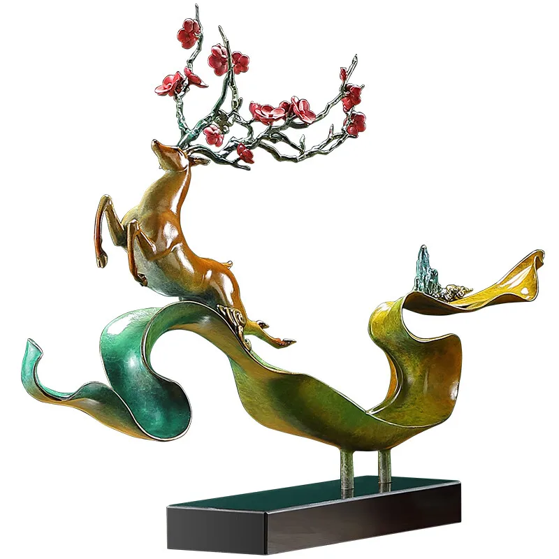 

All copper large sika deer ornament living room