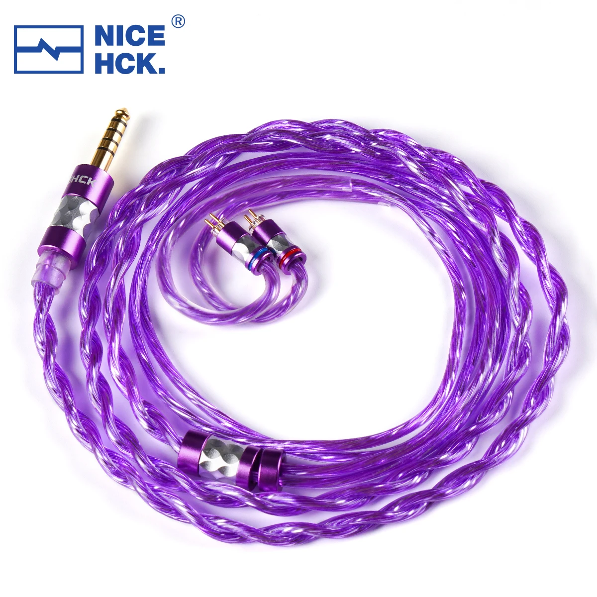 Imagem -06 - Nicehck Roxo Lua 7n Plana Banhado a Prata Occ Fone de Ouvido Cabo Atualização Mmcx 0.78 Pinos para Himalaya Db2 Quilates f1 Pro 4u Davinci