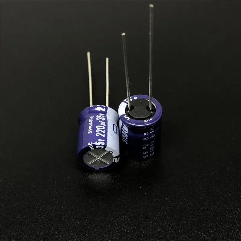 10Pcs 220uF 35V SPRAGUE 515D Series 10x13mm 35V220uF High quality Audio Capacitor Aluminum Electrolytic Capacitor