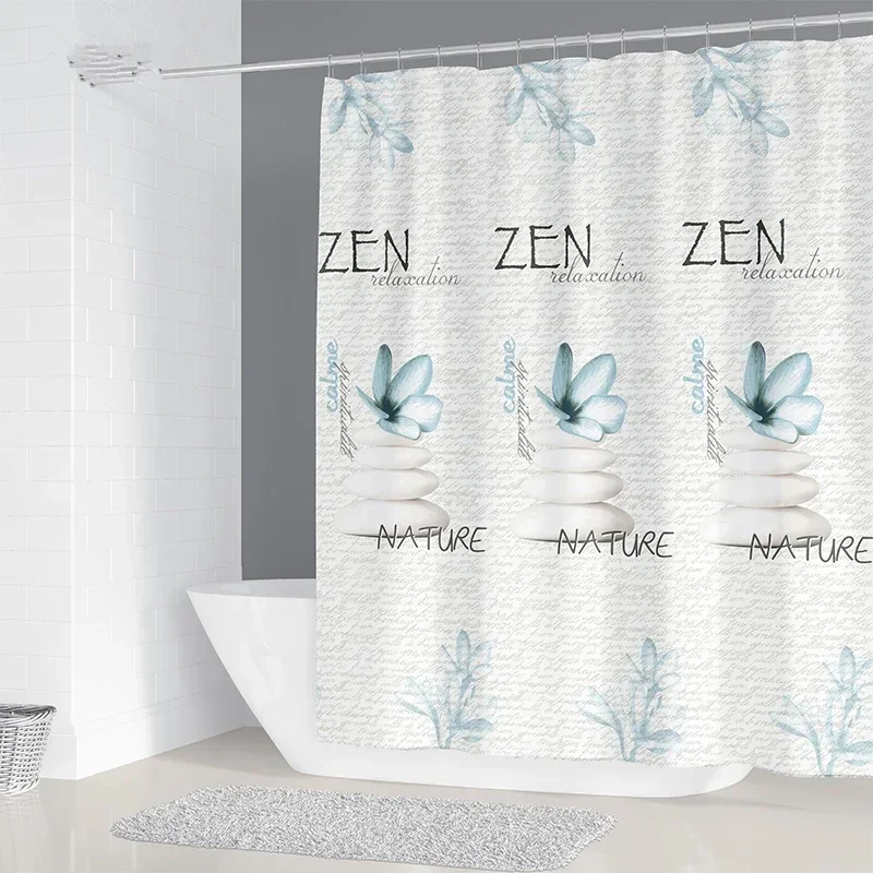 

Simple Geometric Nordic Chandelier Printing Bathroom Shower Curtain Polyester Waterproof Home Decoration Curtain with 12 Hooks