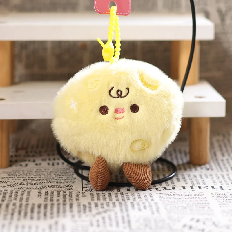 Leuke maanvormige knuffels kleine hanger gevulde maan sleutelhanger Kawaii knuffel pop verjaardagscadeau rugzak decoratie