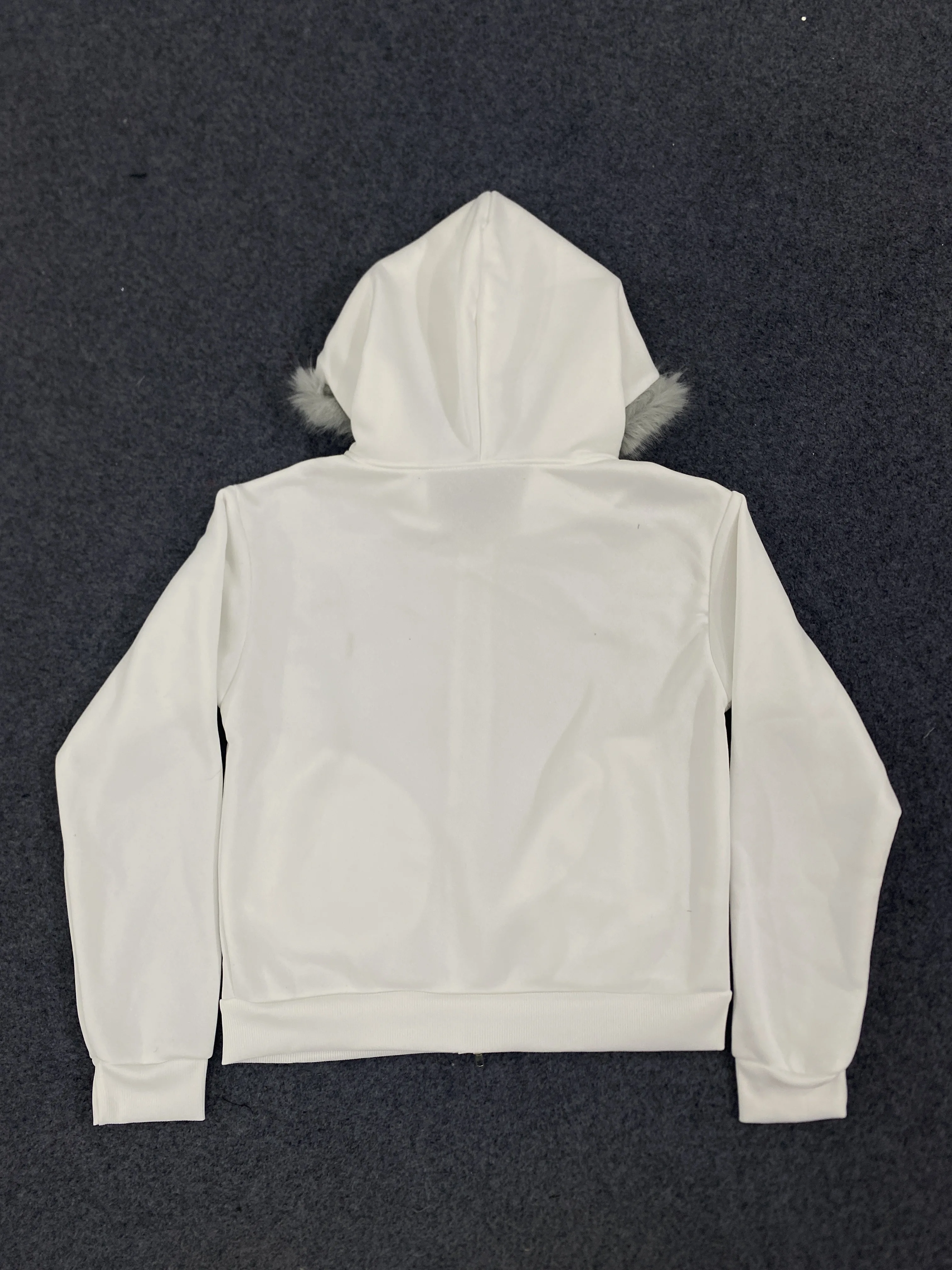 Damen Gothic Rose Cross Hoodie Kunstpelzbesatz Reißverschlussjacke Frühling/Herbst Streetwear Y2K Ästhetisches Grafik Kapuzenpullover emo