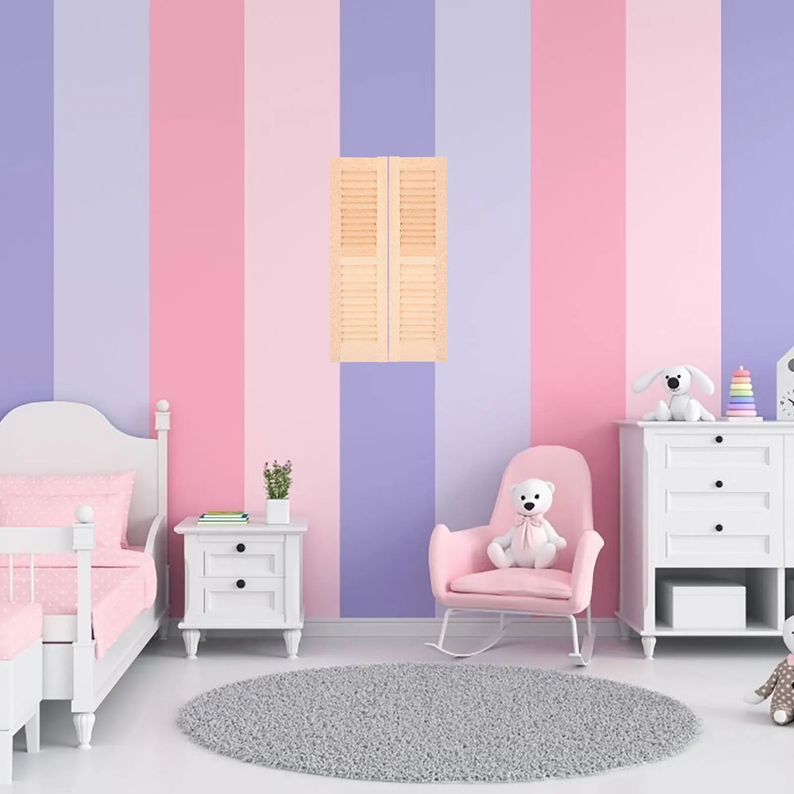 

2Pcs Wooden Miniature Shutters Mini House Decor Miniature Shutters Accessories DIY Mini Furniture Furniture Decors