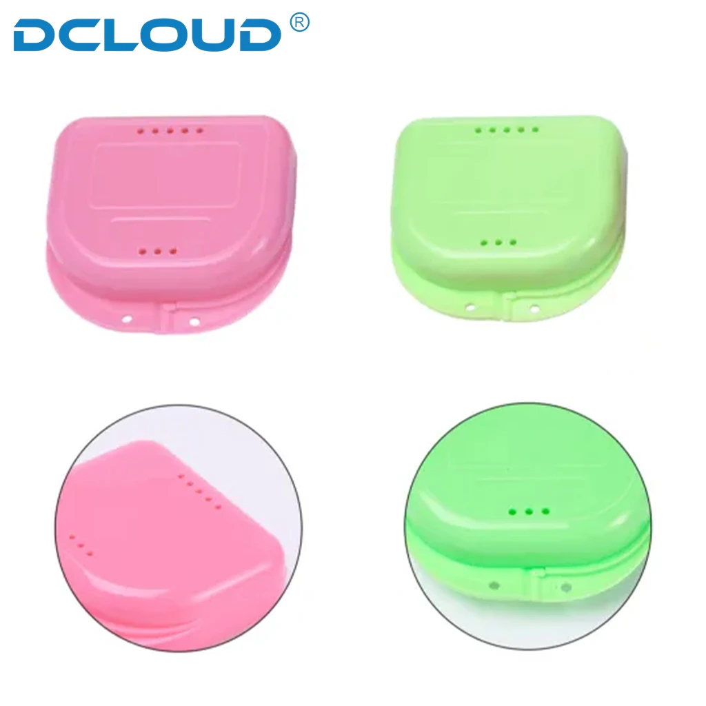 Dental Storage Box Denture Tray Box Fake Teeth Orthodontic Case Mouth Guard Container Plastic Organizer Vent Holes Oral Hygiene